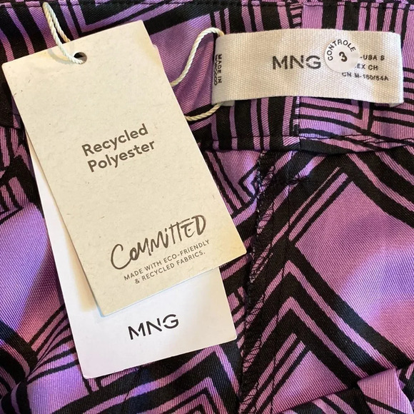 Mango Small Light fabric Printed design. Geometric print. Wide-leg design. - Picture 8 of 8